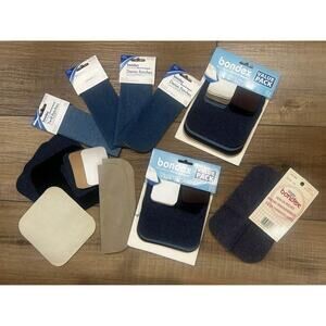 64 pc Bondex Twill Denim Patch‎ lot various sizes iron on NEW